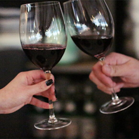 Classic Wine Glasses with Stems l (15oz) l Hand Blown Premium Crystal l Set of 4 - Picture 2 of 10